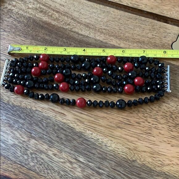 Black and Red multi strand bracelet - Picture 2 of 4